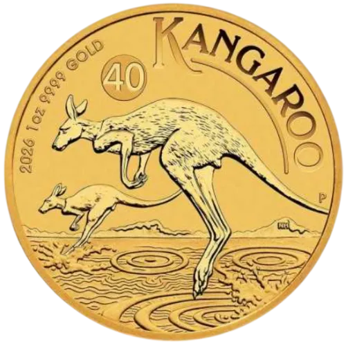 Монета золотая “Australian Kangaroo” 31,1 г, цена за грамм 153.00 USD на 2026.10.03. Монеты . Передняя сторона