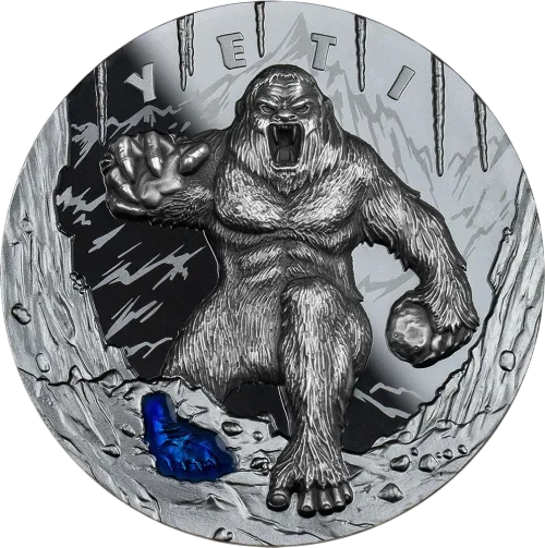 Монета серебряная “Снеговик-Йети” 62,2 г, цена за грамм 6.11 USD на 2026.10.03. Монеты . Передняя сторона