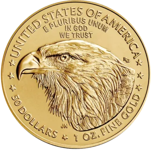 Монета золотая “American Eagle” 33.9 г, цена за грамм уточните на сайте на 2026.10.03. Монеты . Передняя сторона