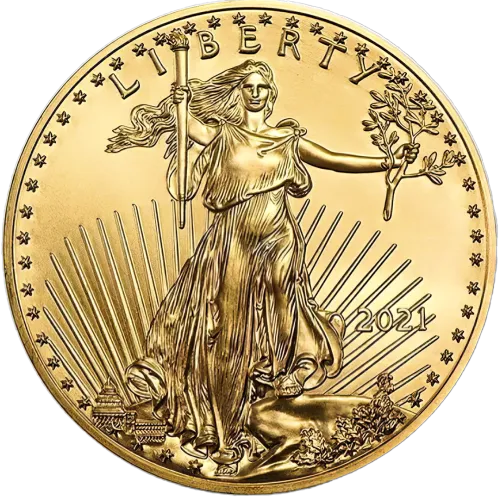 Монета золотая "American Eagle Liberty" 33,9 г, цена за грамм 162.00 USD на 2026.10.03. Монеты . Задняя сторона