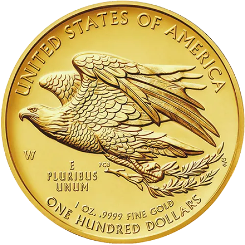 Монета золотая "American Liberty High Relief" 2015г, цена за грамм уточните на сайте на 2026.10.03. Монеты . Задняя сторона