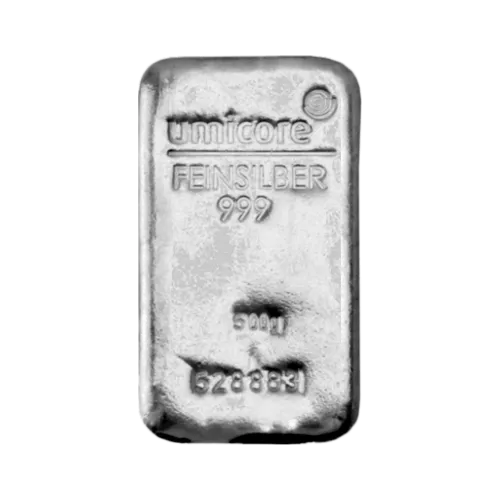 Слиток серебряный 500 г., цена за грамм 2.25 USD на 2026.10.03. Серебро . Передняя сторона