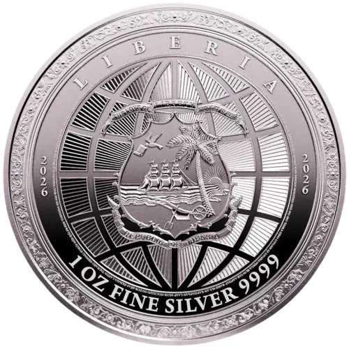 Монета серебряная "Pax 2026" 31,1 г, цена за грамм 3.95 USD на 2026.10.03. Монеты . Задняя сторона