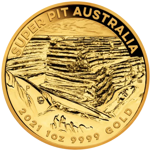 Монета золотая "Super pit australia" 31,1 г, цена за грамм уточните на сайте на 2026.10.03. Монеты . Передняя сторона
