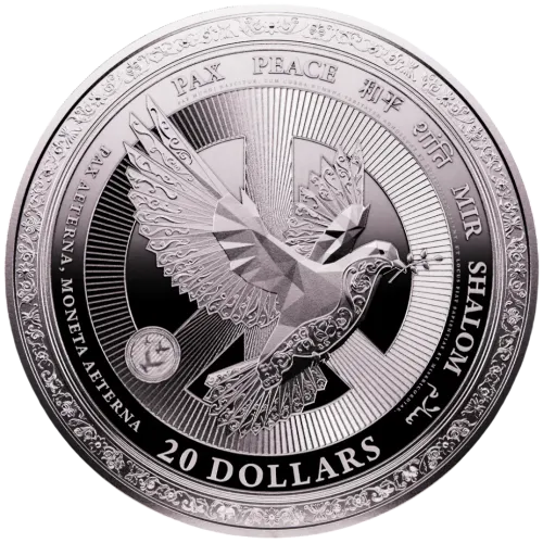 Монета серебряная "Pax 2026" 31,1 г, цена за грамм 3.95 USD на 2026.10.03. Монеты . Передняя сторона
