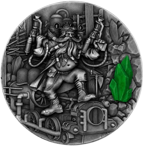 Монета серебряная “DWARF - Гном” 62,2 г, цена за грамм 6.11 USD на 2026.10.03. Монеты . Передняя сторона
