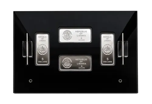 Набор 4 серебряных монеты "Год тигра. Либерия" 80 г, цена за грамм 7.52 USD на 2026.10.03. Монеты . Задняя сторона