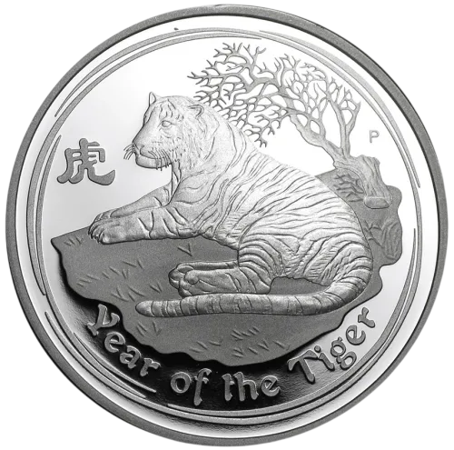 Монета серебряная “Год тигра” 500 г, цена за грамм 7.00 USD на 2026.10.03. Монеты . Передняя сторона