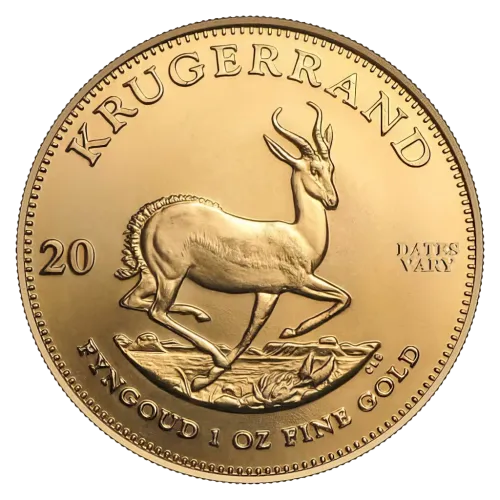 Монета золотая “Krugerrand” 33.93 г, цена за грамм 151.00 USD на 2026.10.03. Монеты . Передняя сторона