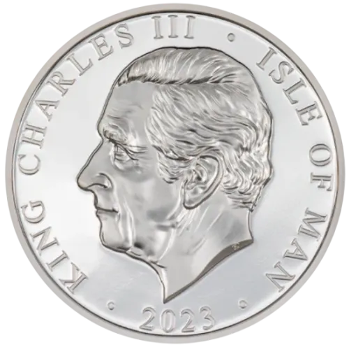 Монета серебряная "Остров Мэн, 1 нобль" 62,2 г, цена за грамм 8.27 USD на 2026.10.03. Монеты . Задняя сторона